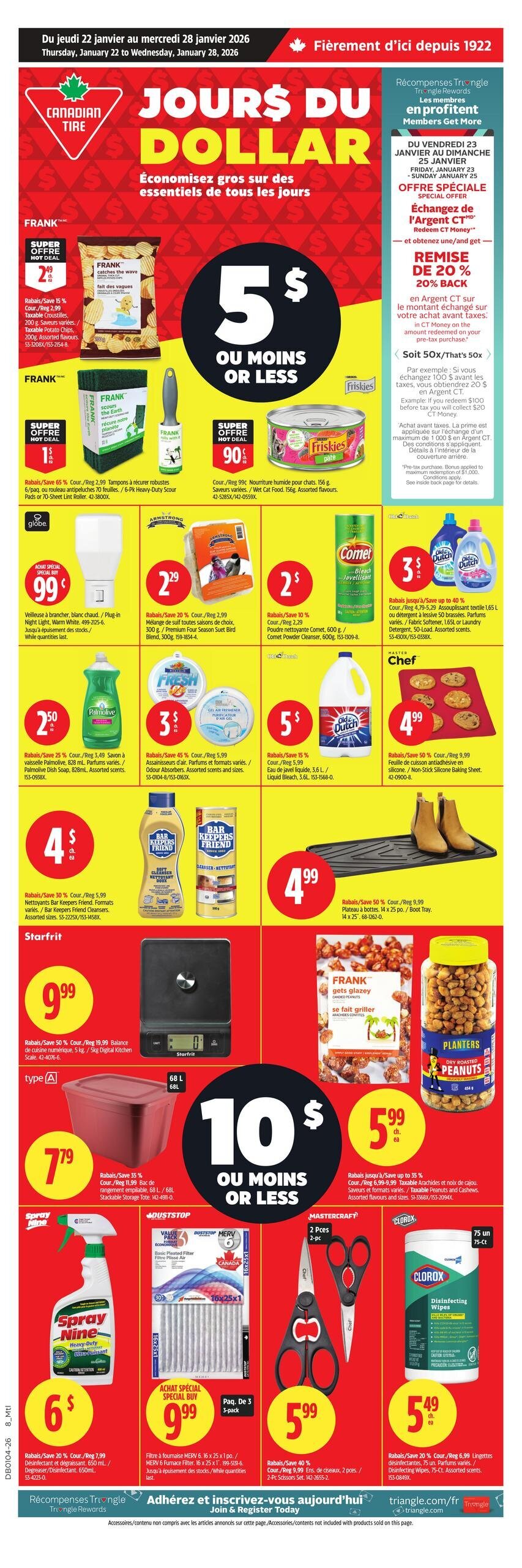 Circulaire Canadian Tire Du 22 Au 28 Janvier 2026 - Page 1