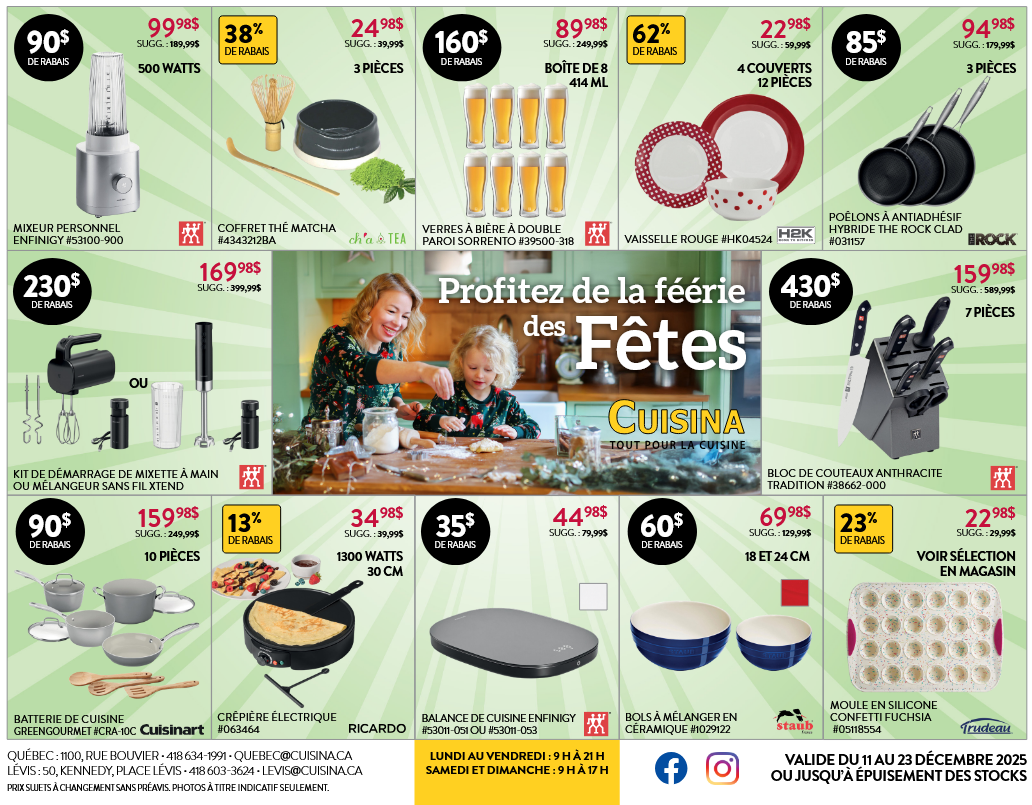 Circulaire Cuisina - Profites De La Féérie Des Fêtes Du 11 Au 23 Décembre 2025 - Page 1