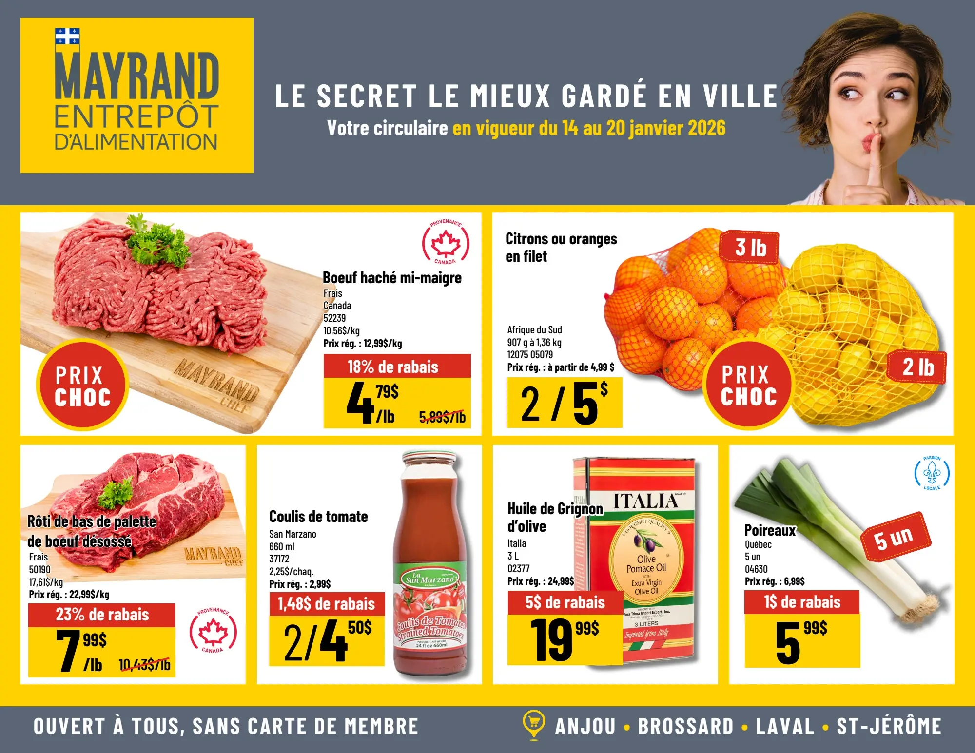 Circulaire Mayrand Entrepot D’alimentation Du 14 Au 20 Janvier 2026 - Page 1
