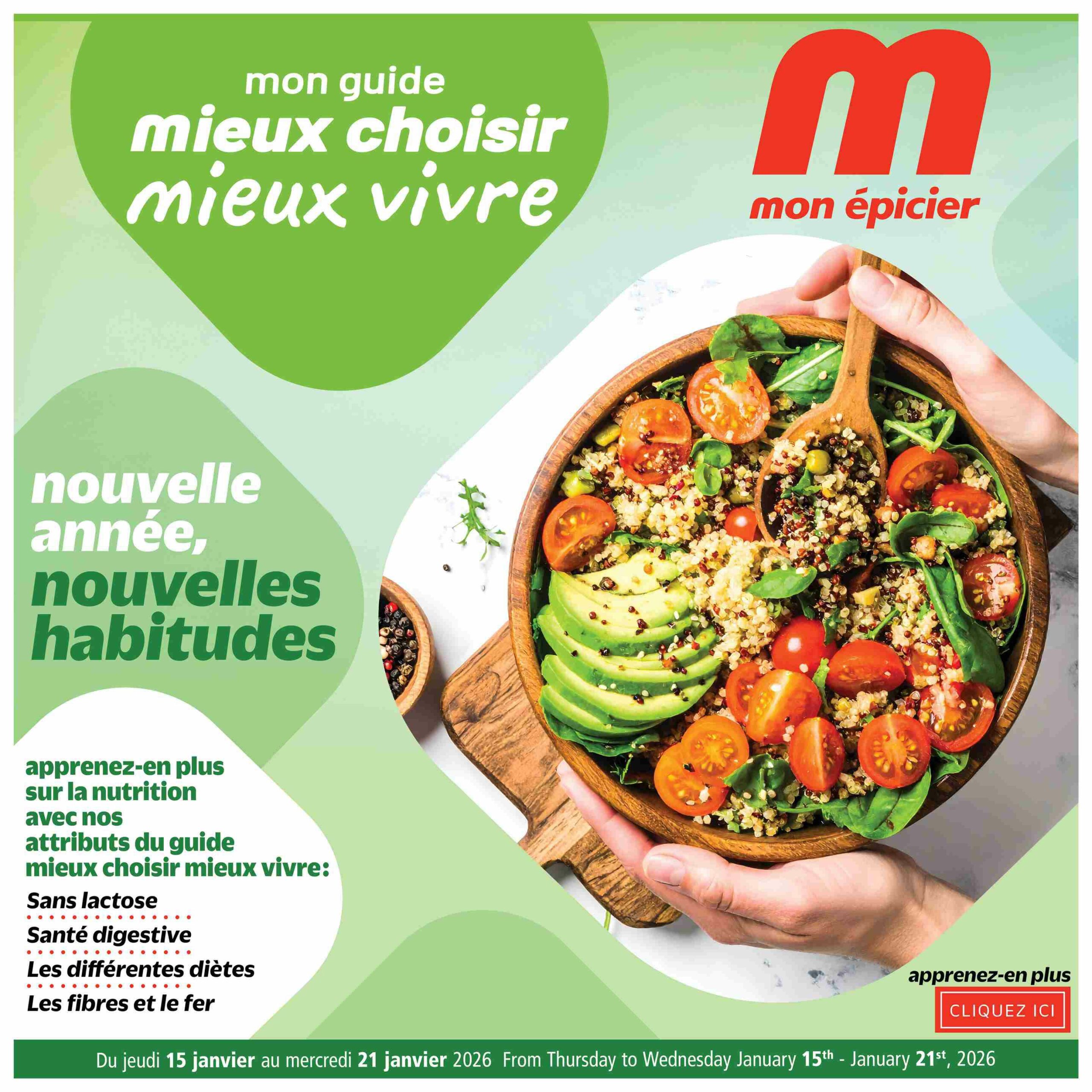 Circulaire Metro Mon Épicier – Mieux Choisir, Mieux Vivre Du 15 Au 21 Janvier 2026 - Page 1