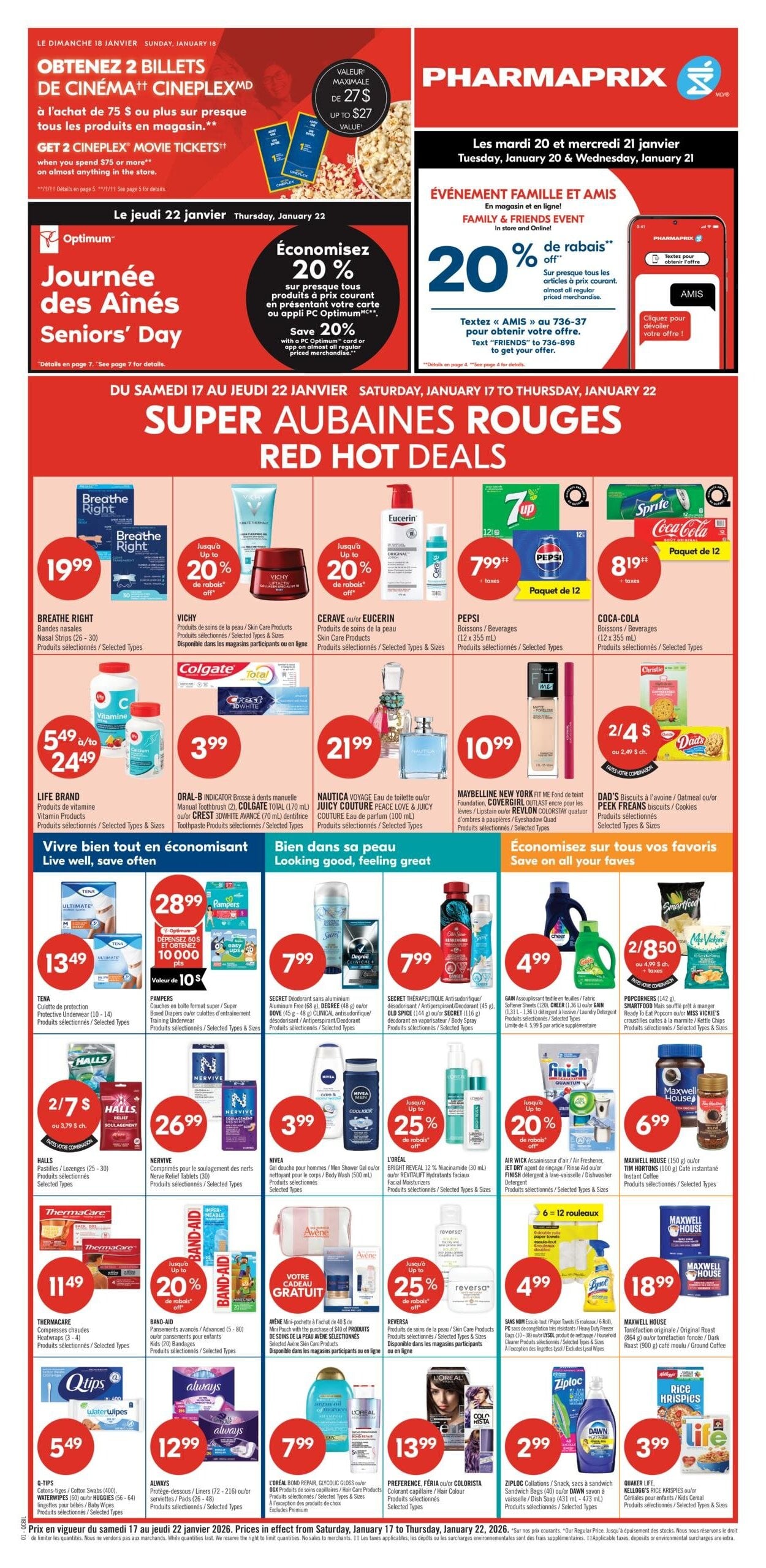 Circulaire Pharmaprix Du 17 Au 22 Janvier 2026 - Page 1