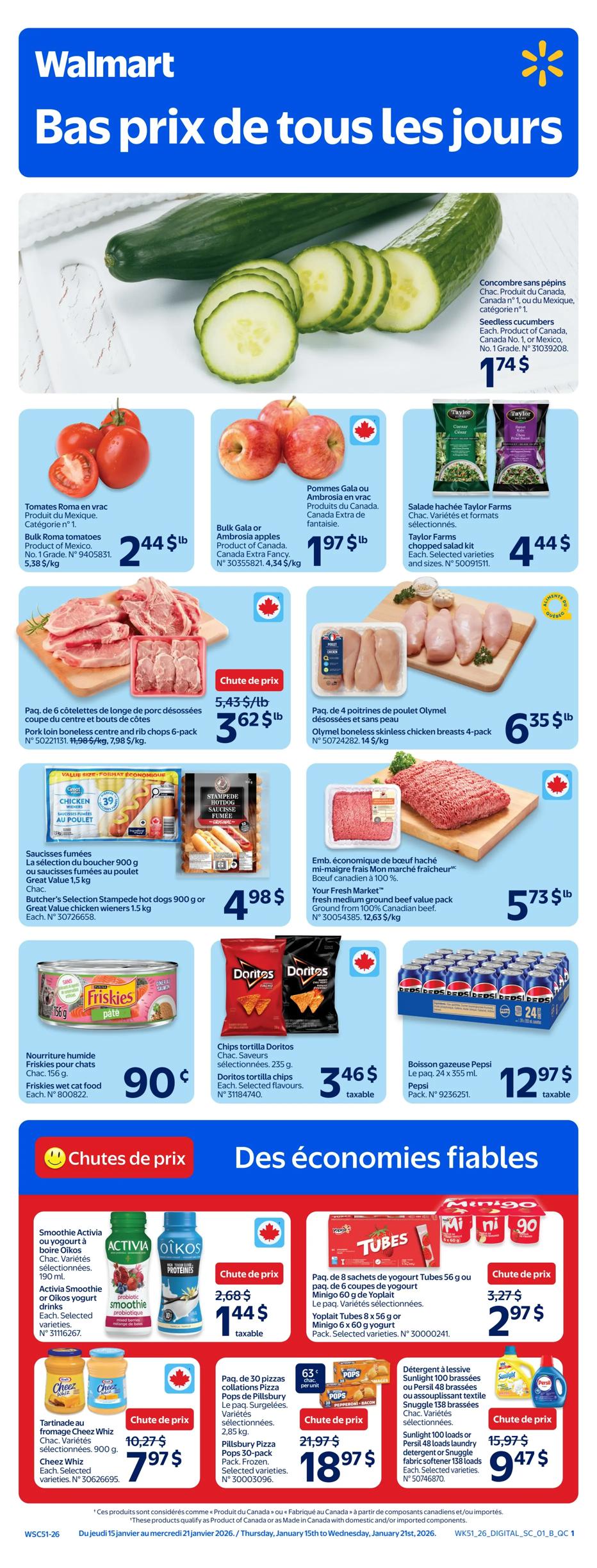 Circulaire Walmart Du 15 Au 21 Janvier 2026 - Page 1